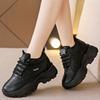 Women's Black White Chunky Sneakers 2025 Autumn Fashion Platform Sports Shoes for Women Thick Sole Non Slip Casual Walking Shoes
