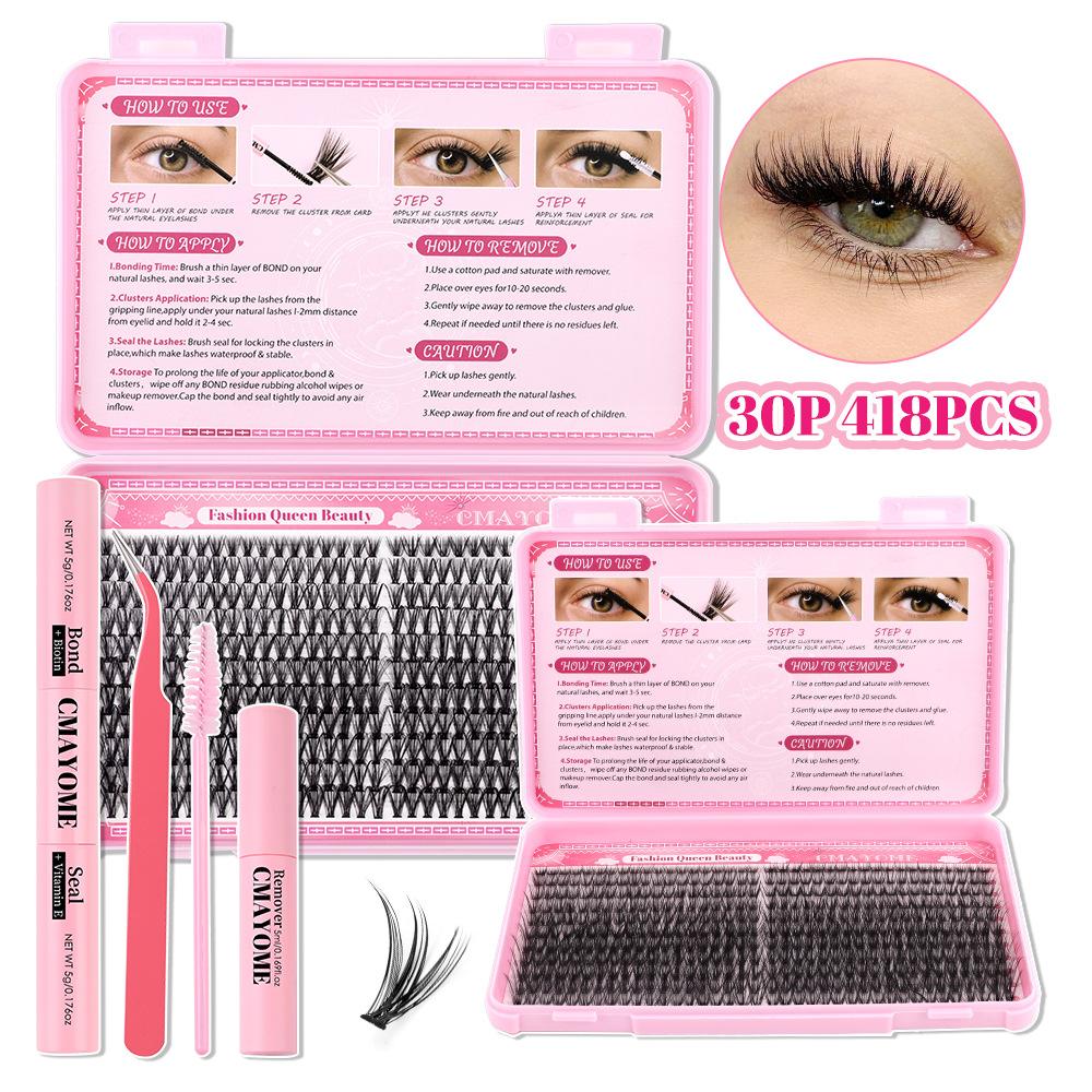 D-Song Single Cluster False Eyelash Extension Set 30P100Pdiy Segmented Grafting Natural Dense Hair