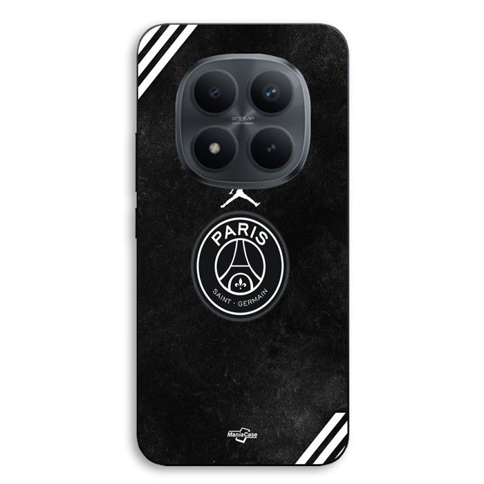 Coque de téléphone - MANIACASE - Xiaomi Redmi Note 15 Pro Plus 5G - Noir - Silicone TPU - PSG Jordan logo