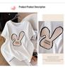 Plus Size Loose Slimming Round Neck Mid-Length Short Sleeve T-Shirt for Women - Available in 200/300/350 Jin (Model 6108)