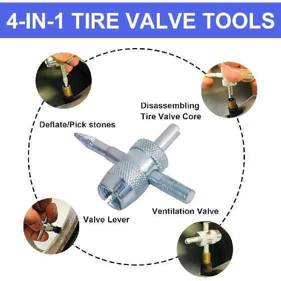 Quick Change Tire Valve Tool Kit,Tire Valve Stem Core Quickly Replacement Tool Kit,Perfect Tool For Replacing Leaky Valves In