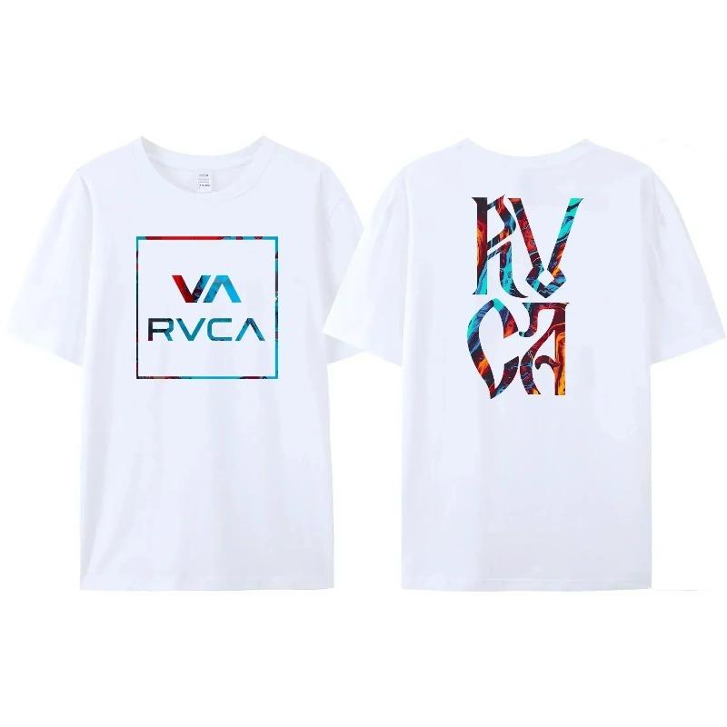Summer Trendy Brand RVCA T-shirt Men's Women's Plus Size Loose Short-sleeved Fashion Design Tee Streetwear Fashion Top
