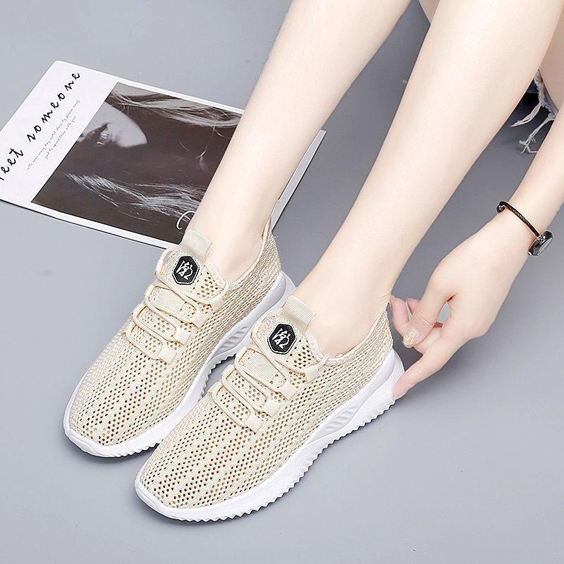 

2024 summer new women s shoes casual running summer breathable mesh white shoes sports shoes women s shoes 40