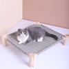 1Set Cat and Dog Hammock Bed  Wooden Cat Hammock Elevated Cooling Bed Detachable Portable Indoor Outdoor Pet Bed