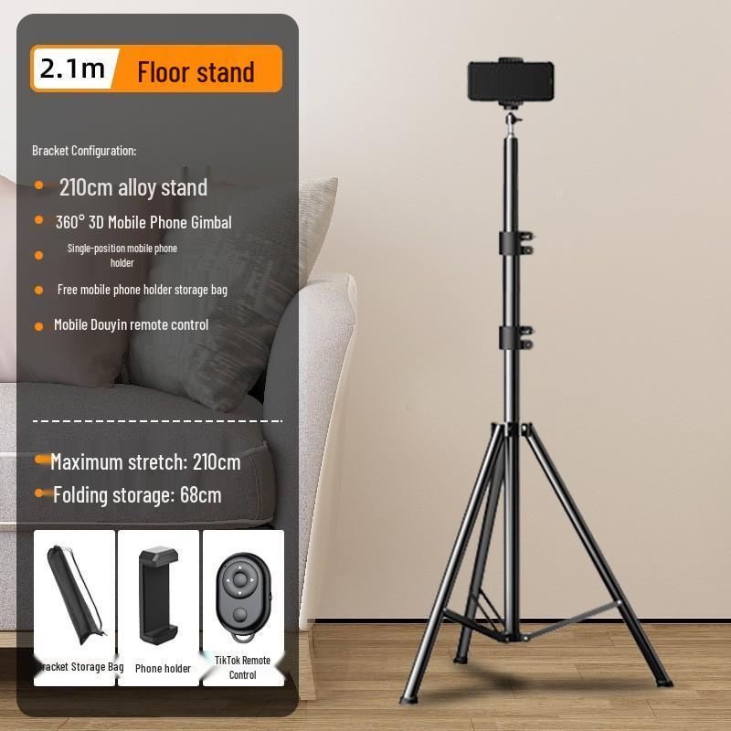 2025 Multi-Camera Pro Live Stream Tripod with Fill Light & Phone Holder