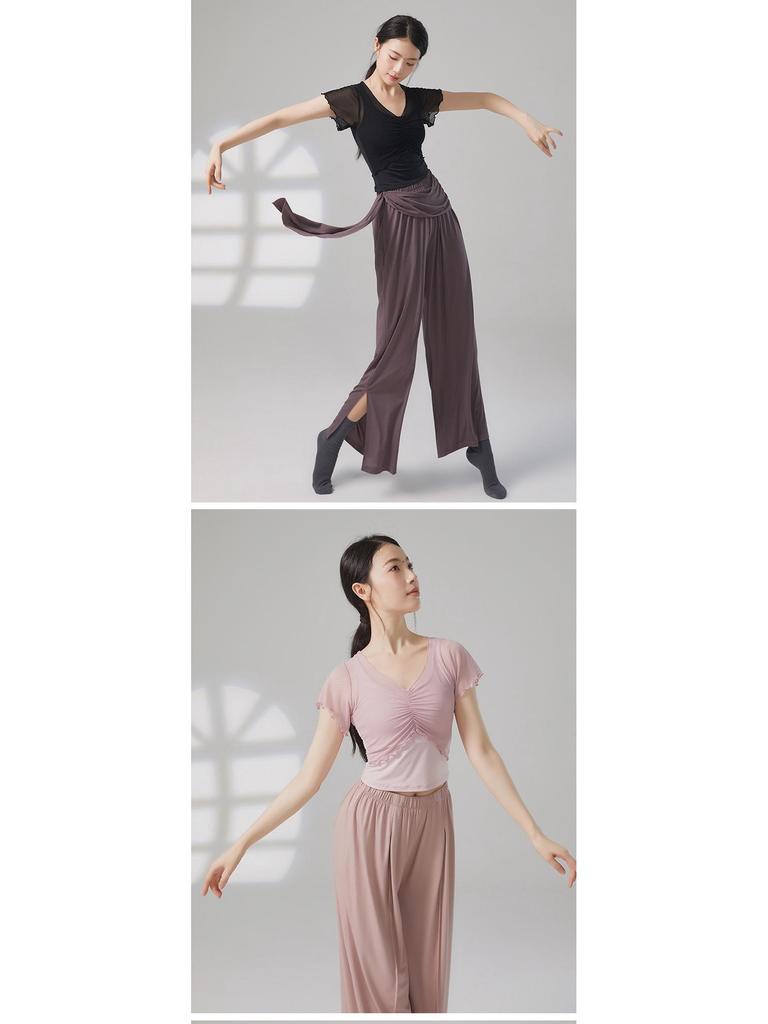 Top de Manga Curta para Dança Moderna Feminino