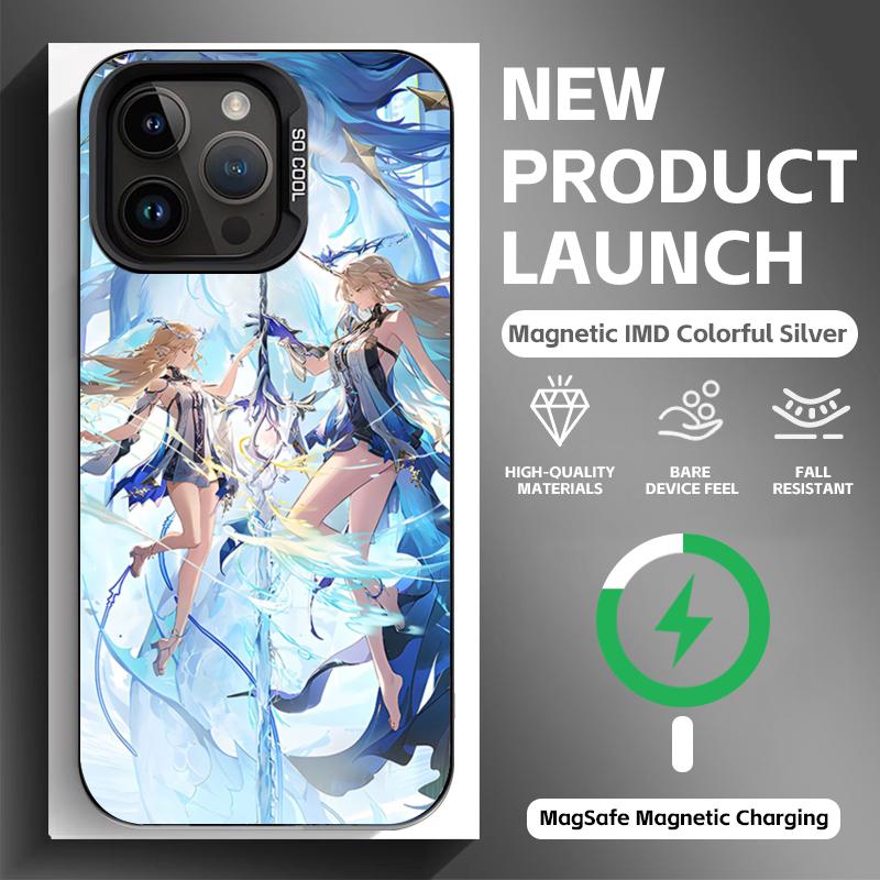 

Cartethyia Phone Case black magnetic IMD Colorful Silver Suitable case for iPhone17 16 15 14 13 12 11Pro Max Wuthering Waves iPhone17 Pro