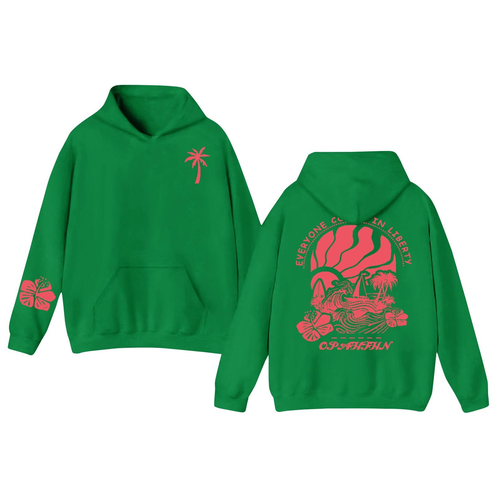 

Детская толстовка с капюшоном и градиентным принтом, с длинными рукавами, свободные женские толстовки, толстовки 110 зелёный