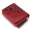 Full-leather China Style Short Wallet Women's Card Bag Multifunctional Organ Page ID Cowhide Folded Change Folder