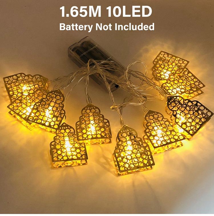 Moon Star Led String Light Ramadan Decoration 2025 Aid EID Mubarak Decor Islam Muslim Event Party Supplies Eid al-Fitr Decor
