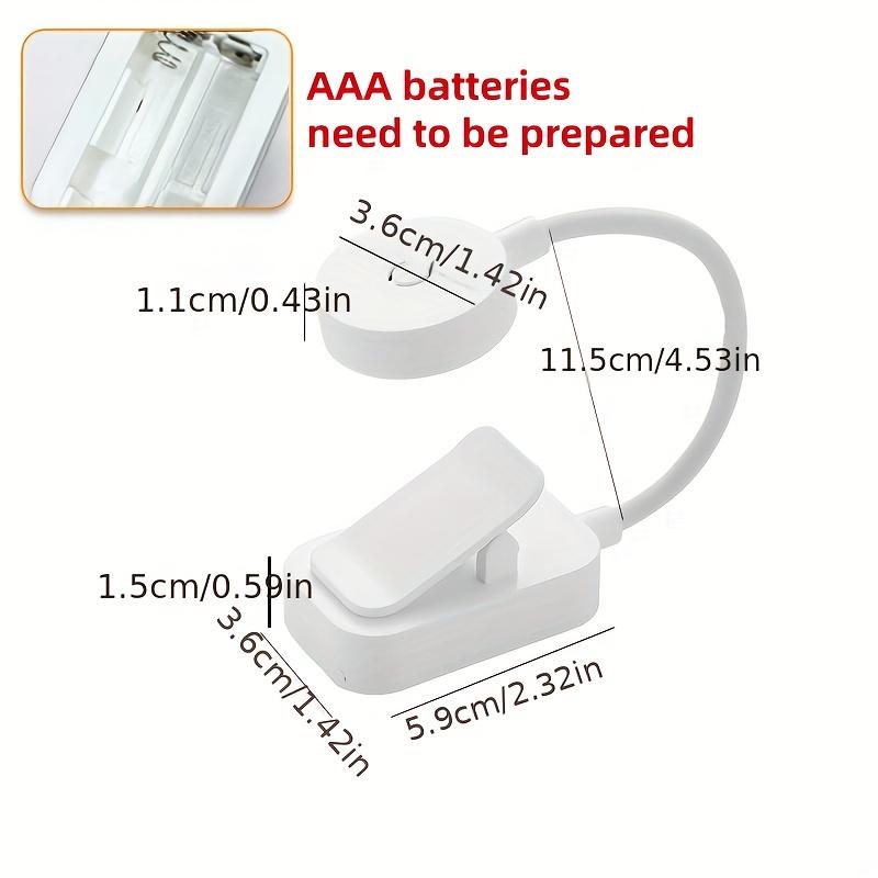 1 bílé LED klipové světlo na knihu, tři teploty barev, nastavitelný jas, mini lehké noční světlo na čtení, ideální pro práci a studium