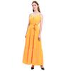 Women's Long Skirt Fashion Sexy and Ankle Bohemian Personality Button V-neck Stitching Strap Dress