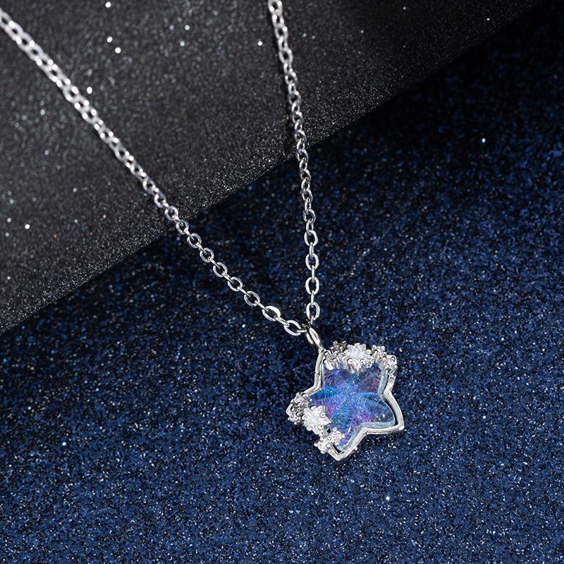 

Cute Trendy Star Moon Sugar Necklace New Moon Cloud Collarbone Chain Will Change Color Sugar Birthday Women s Gifts Zircon звезда