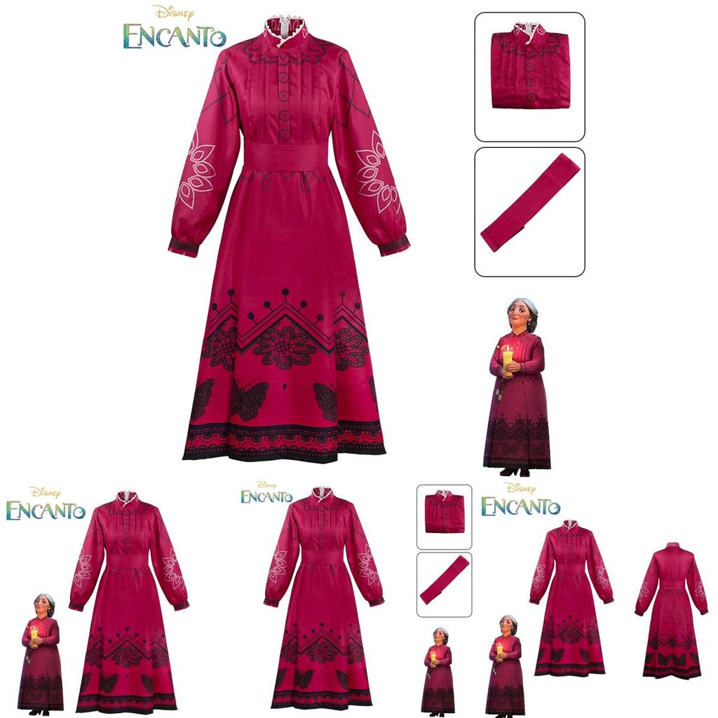 Incantevole Costume Cosplay di Encanto Mirabel Nonna Abuela Alma per la Festa di Halloween