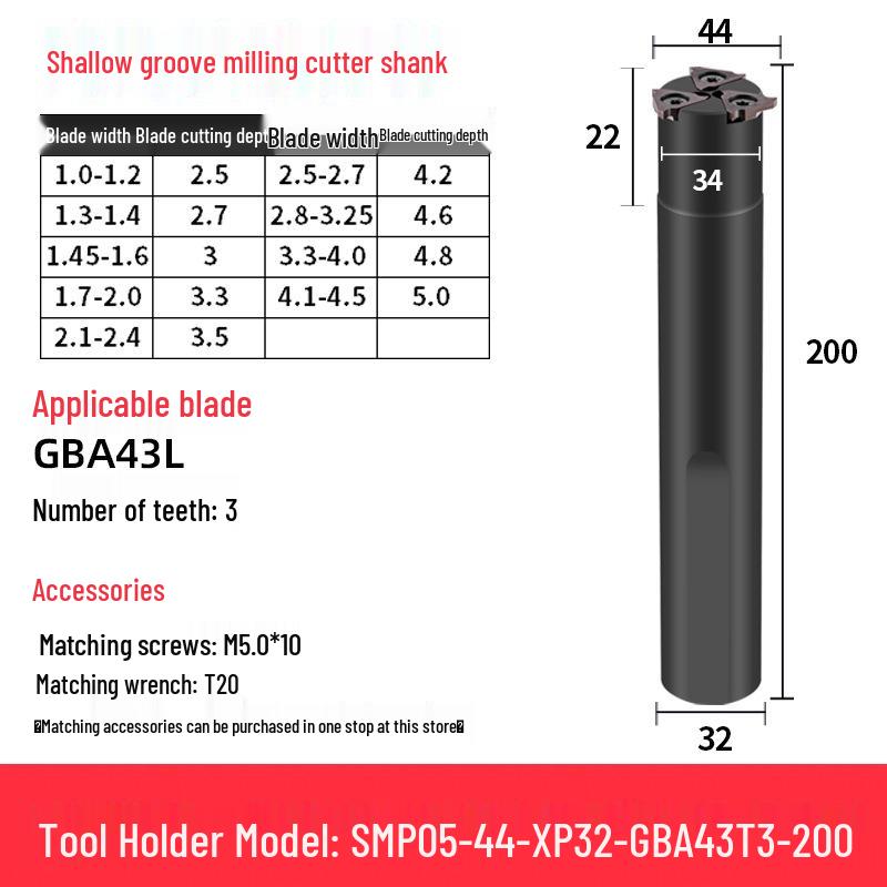 CNC SMP05 Shallow Groove & T-Slot Milling Cutter Holder