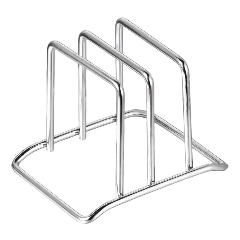Stainless Steel Kitchen Cutting Board and Pot Lid Storage Rack, Double Compartment, Portable, YX.