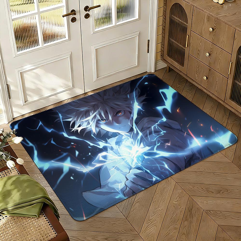 Killua Zoldyck Floor Mat Soft Thickened Absorbent Non-Slip Bedroom Living Room Door Mat Home Decor Flannel Rugs