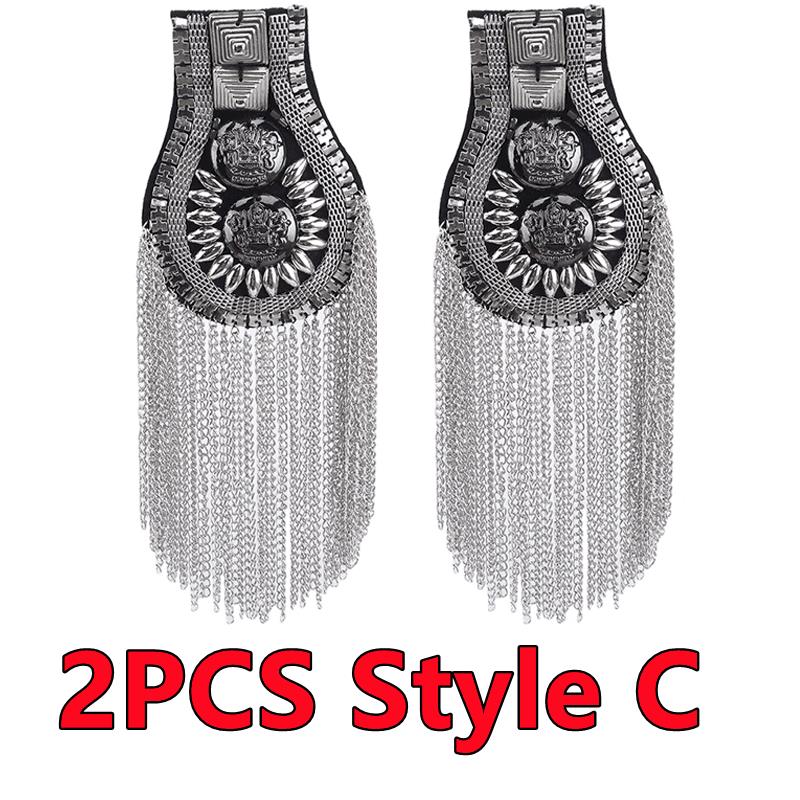 1PC/2PCS Fashion Handmade Shoulder Jewelry Tassel Rhinestones Epaulettes Cloth Accessories Brooch Epaulet Shoulder Brooches Gift