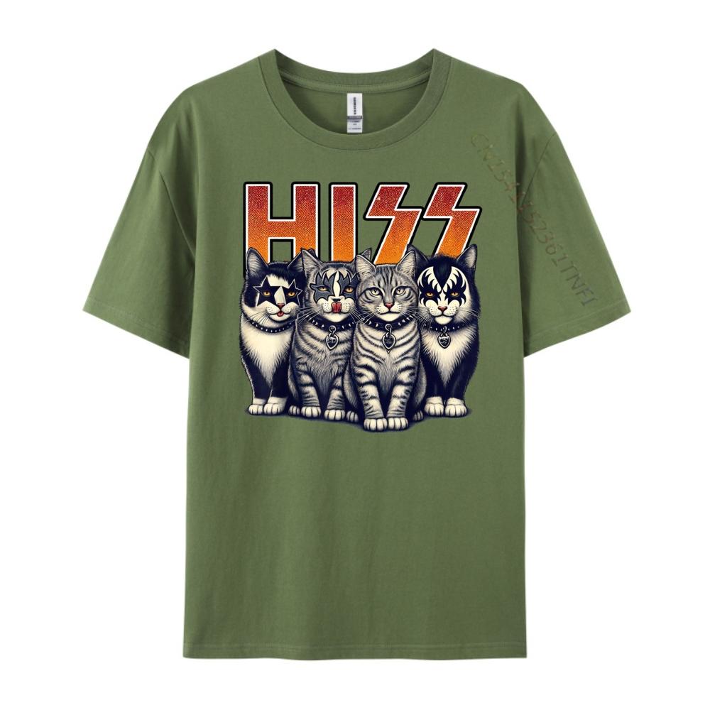 Hiss Funny Cats Kittens Rock Rockin Birthday Gifts Idea Clothing TShirt T Shirt for Men Valentines Day Gift TShirt
