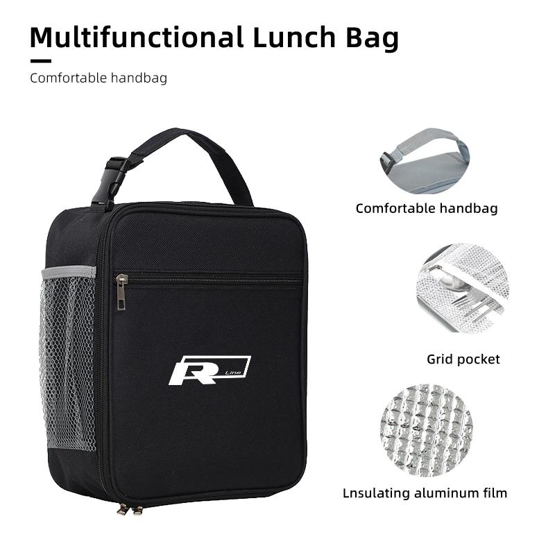 YNEPB1 Car Insulated Lunch Bag Ice Pack Food Container Food Picnic Bags For VW T5 GTI R Line Polo Golf 5 6 Passat Scirocco