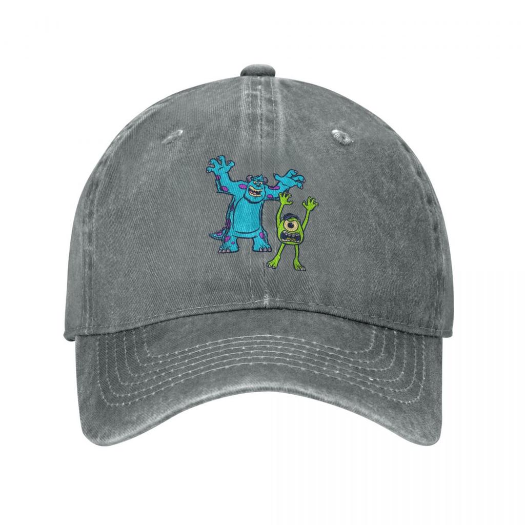 Vintage Monsters University Sulley And Mike Baseball Caps for Men Women Distressed Cotton Sun Cap Outdoor Summer Hats Cap