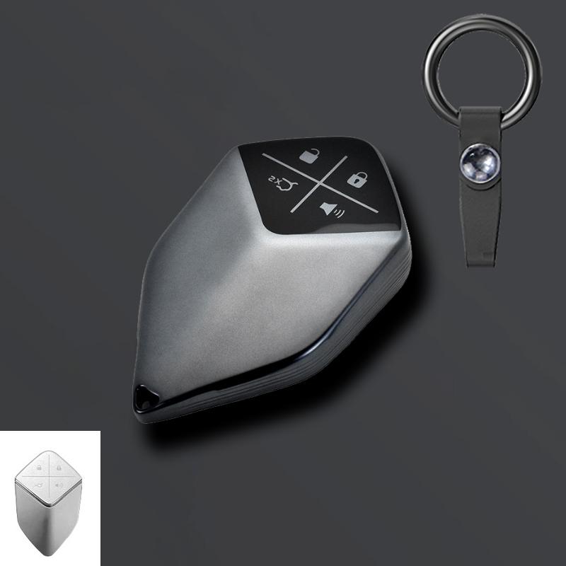 Grey Tpu Car Remote Key Case Cover For Changan Deepal S7 Sl03   Car Key Shell Fob Holder Protector Keychain