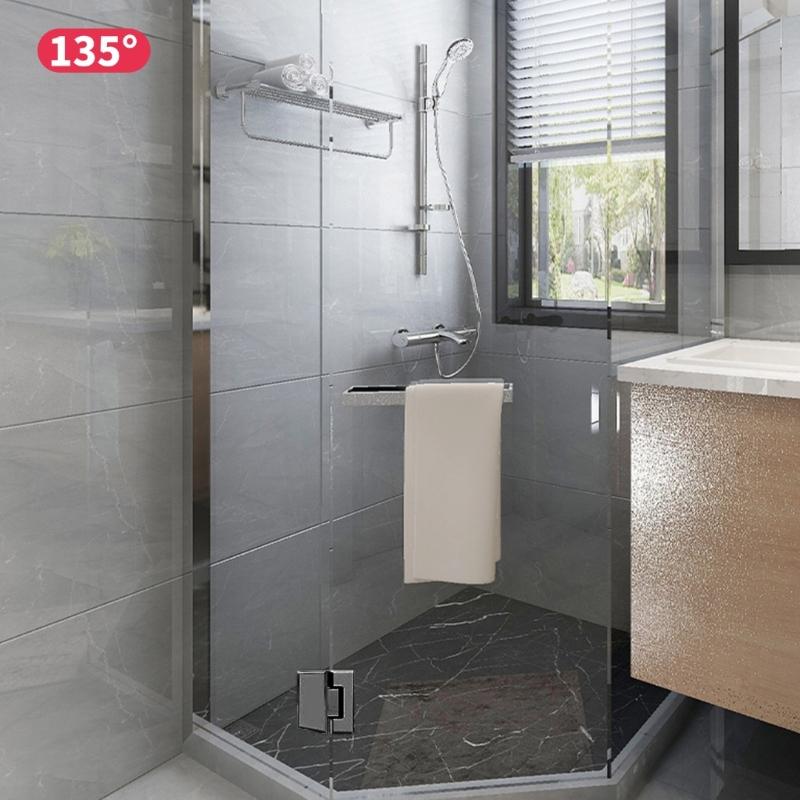 2Pcs Glass Shower Door Hinges Corrosion Resistant Glass Door Cabinet Clip Replacement Shower Door Hinge With Gaskets