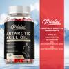 Antarctic Krill Oil Softgels, Omega-3 Supplement; contains EPA, DHA, phospholipids, and astaxanthin; suitable for adults.