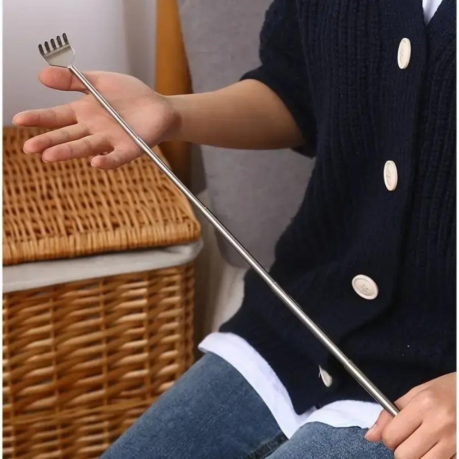 Pen Style Stainless Steel Telescopic Scratching Device, Five Section Telescopic Scratching Tool, Multi-Purpose Scratching Tool.
