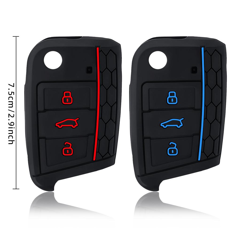 Silicone Flip Key Cover 3 Button Fit For Vw Golf 7 Mk7 Skoda Seat 2014 Fob Hull Octavia Combi Leon Ibiza Cuptra Case