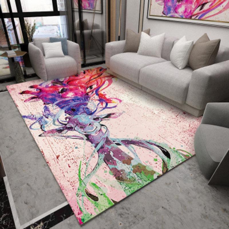 3D Printed Carpet Bedroom Bedside Carpet Long Anti Slip Floor Mat Large Living Room Floor Mat
