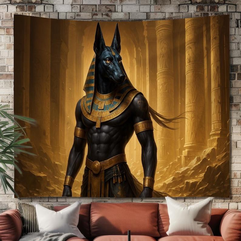 The epic Egyptian god Anubis tapestry 75x100 чёрный