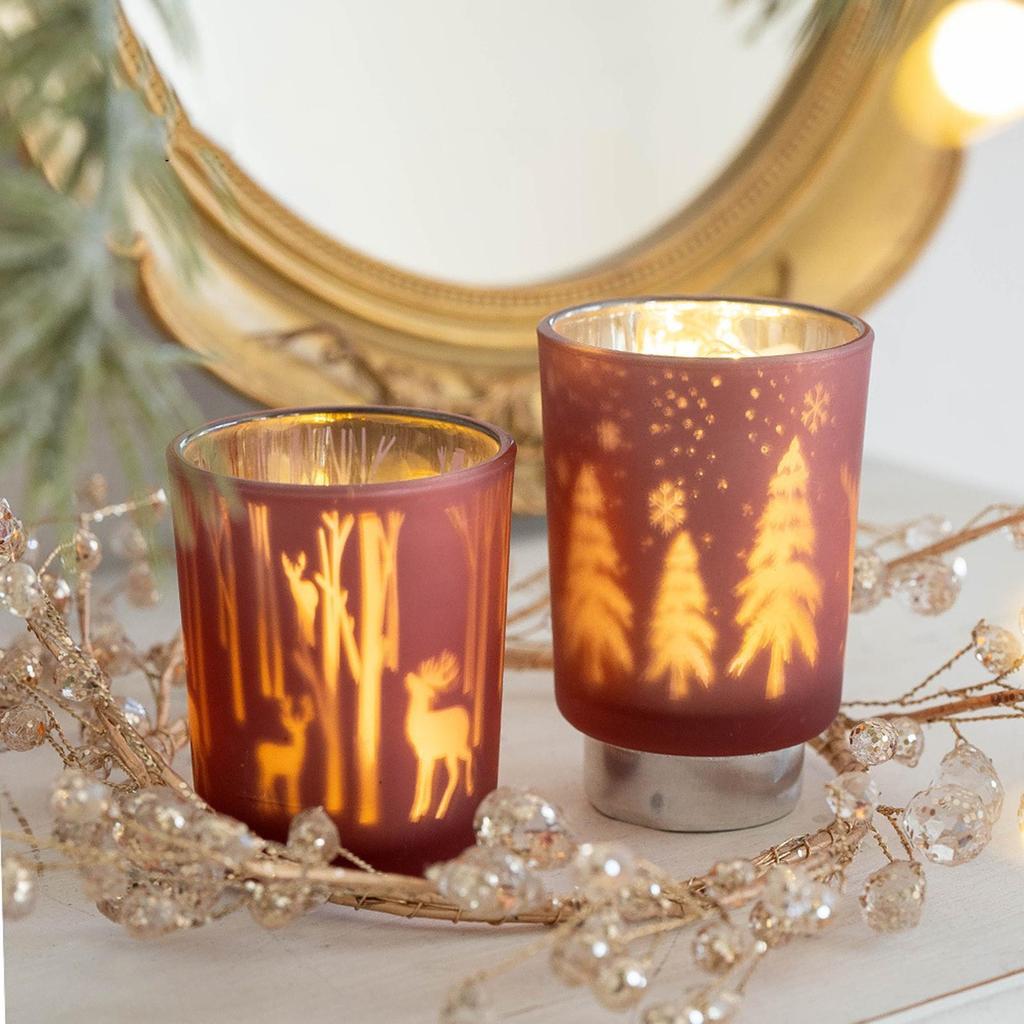 Candle Cups Table Centerpiece Stand Votive Christmas Glass Tealight Cup For Home Indoor Holiday Wedding Reception Mantel