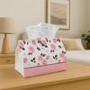 1pc Romantic Floral Decorative Modern Geometric Abstract Decorative Tissue Box | Rose Polka Pink for Home, for Party, Car, Kitchen & Bathroom - Tissue