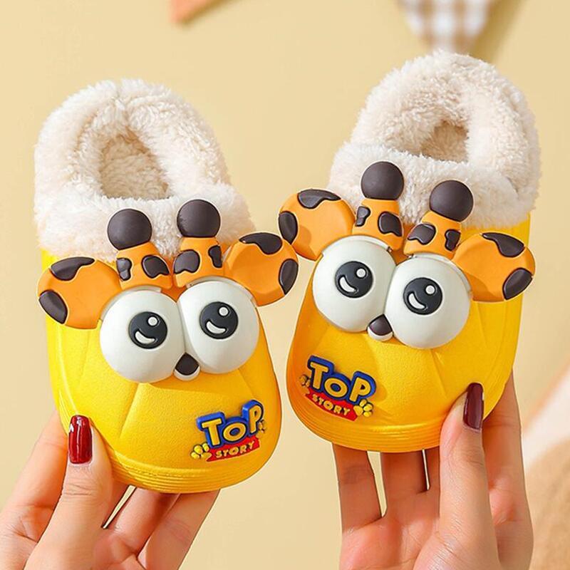 

Historically Low Price New Children s Cotton Slippers Boys Indoor Waterproof Non-Slip Fleece-Lined Warm Furry Slippers Winter 36-37Code【Foot Length21
