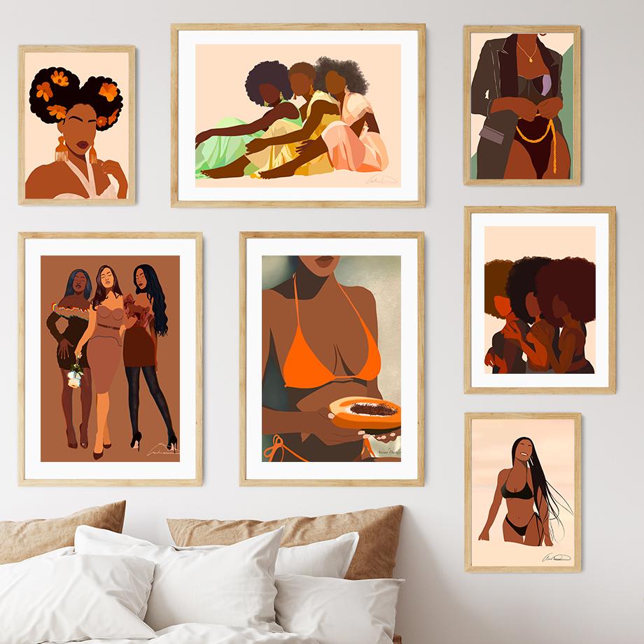 

Настенная картина на холсте, тропический черный бикини, девушка с цветком, абстрактные постеры на скандинавскую тему и принты, настенные панно для гостиной, дома