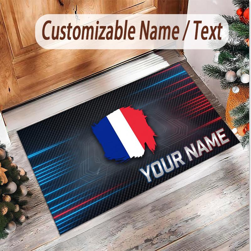 Personalized Crystal Velvet Carpet France National Football Team Pattern Non Slip Floor Rug
