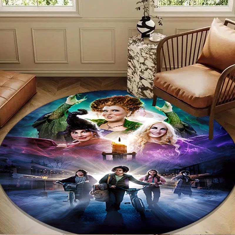 Pocus Halloween Magic Round Mat, Anti-slip Circle Carpet Chair Rug For livingroom,Bedroom, Doormat Home Decor Gift Christmas Gifts