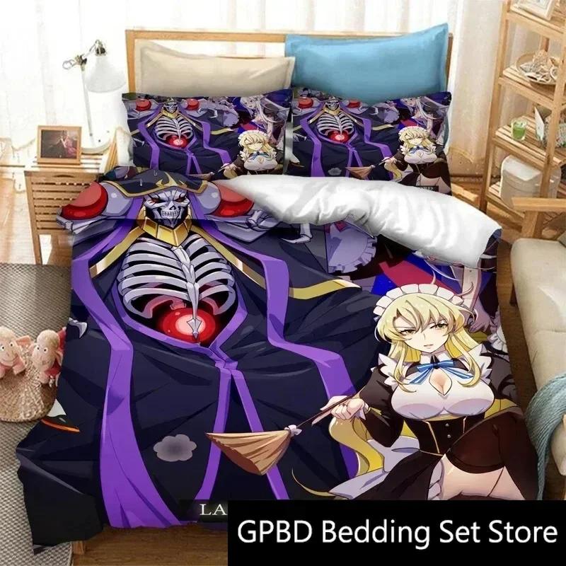 3D Print Anime Overlord Bedding Set Double Twin King Duvet Cover Comforter Pillowcase Boys Girls Adults Bedroom
