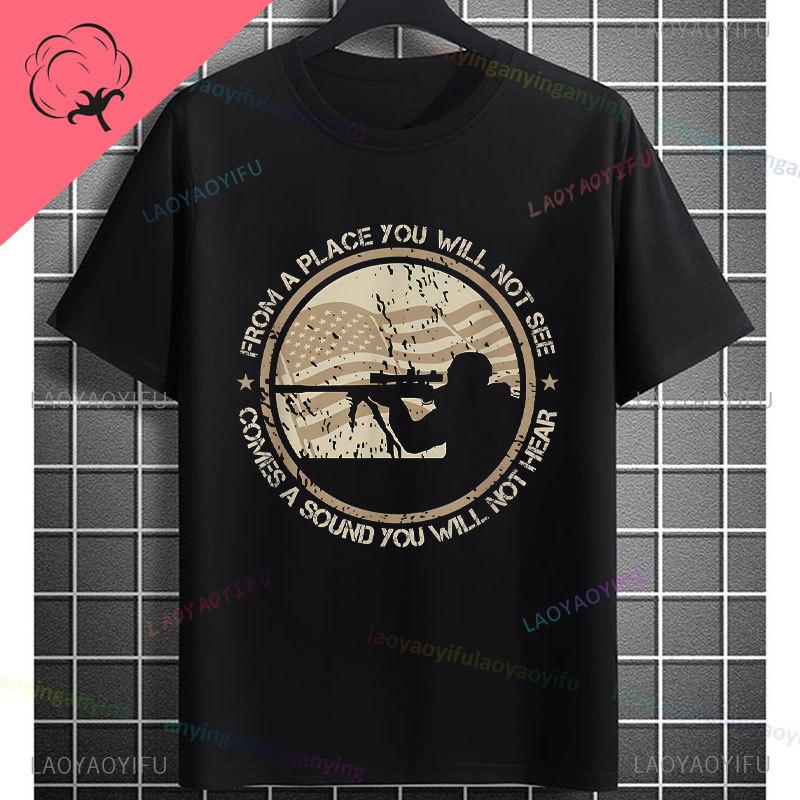 Yeah I Shoot Like A Girl Sniper Rifle Graphic Tshirt 100 Cotton Short Sleeve Round Neck Streetwear Humor Style Tshirt