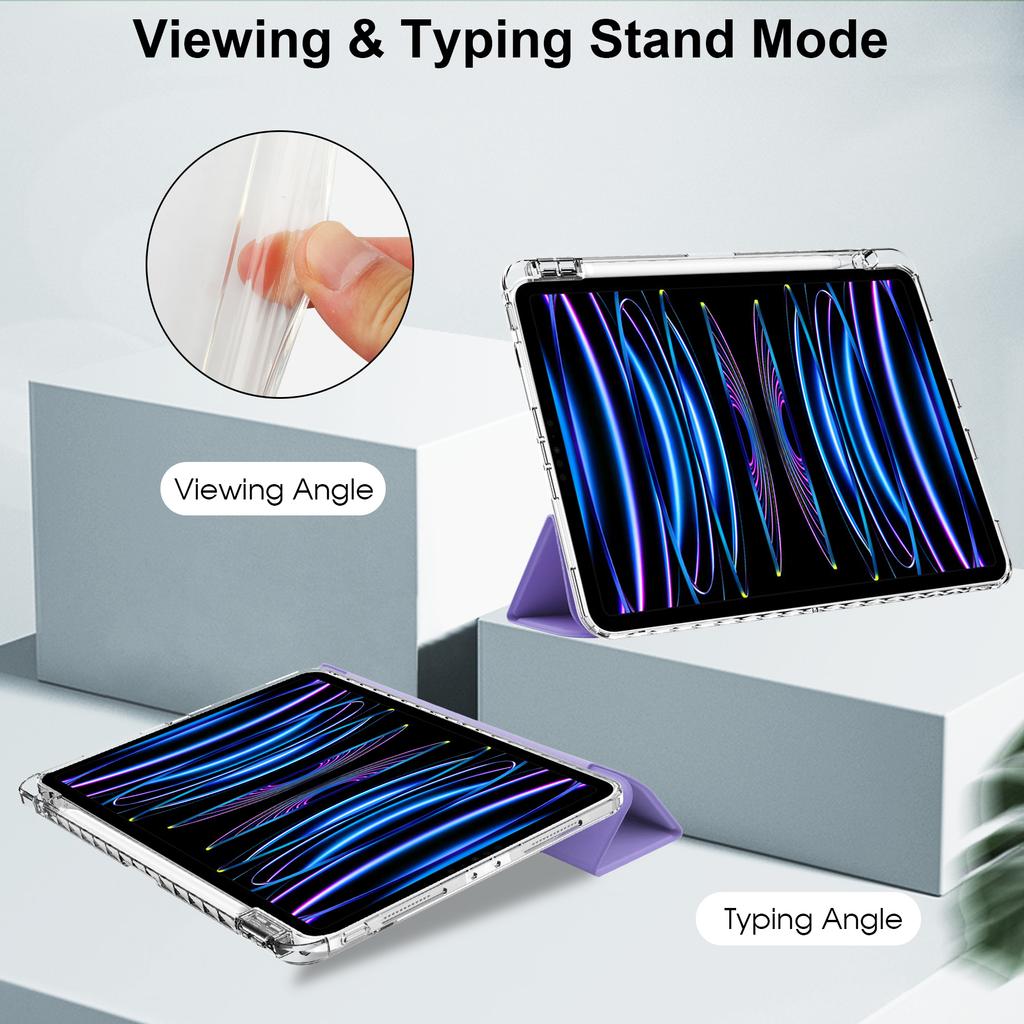 Oem Odm Shockproof High Transparent Crystal Tri-Folding Tabelet Cases for Ipad Pro 11 2018/2020/2021/2022 Tablet Cover