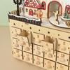 Hand Carved Christmas Advent Calendar Wooden Cabinet With 24 Compartments Drawers Box For Festival Organization