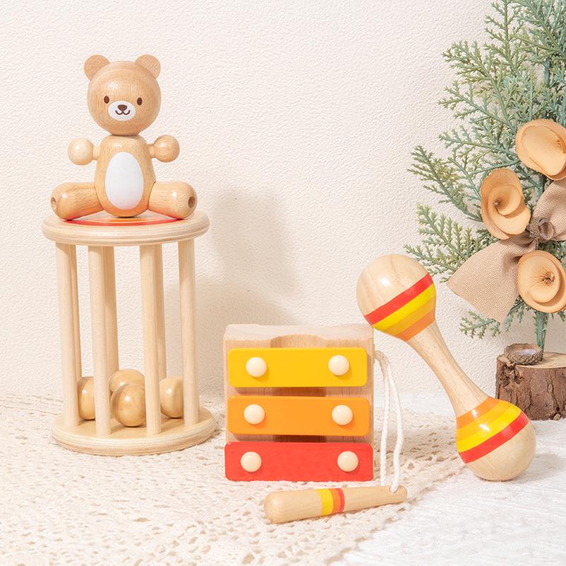 Montessori Wooden Baby Music Set: Early Education Orff Instruments & Rattle Piano