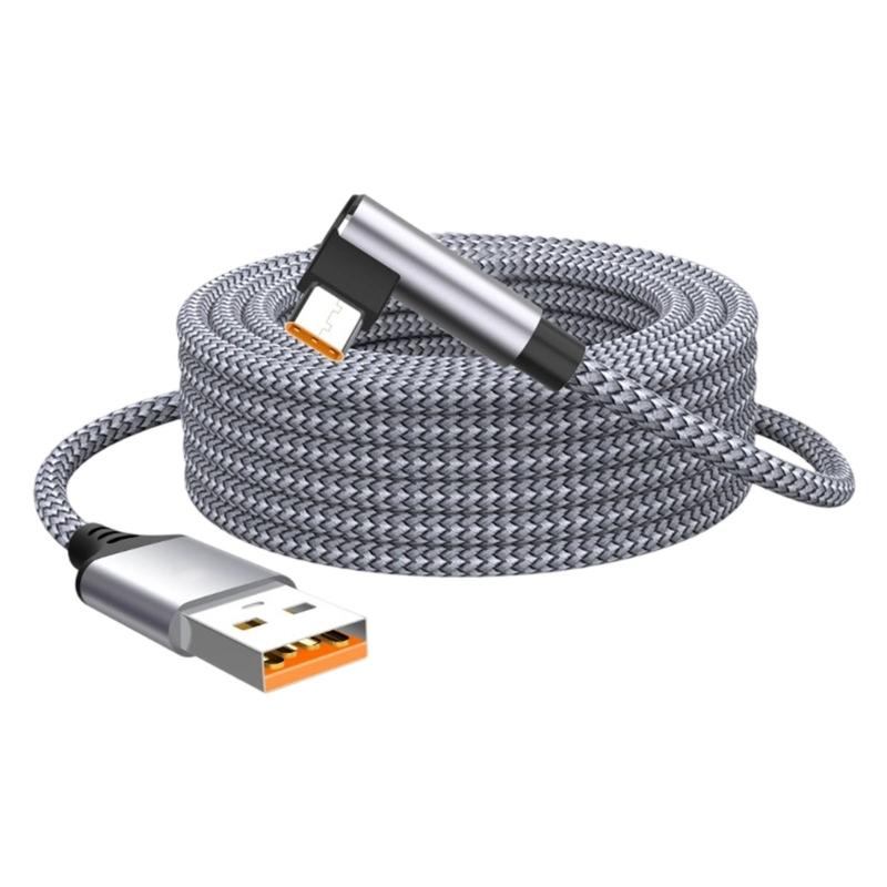 L Shape Type C Charging Cord 6A Fast Charging Cable with Reinforced Braiding for Smartphones Pad Available in 3 Size