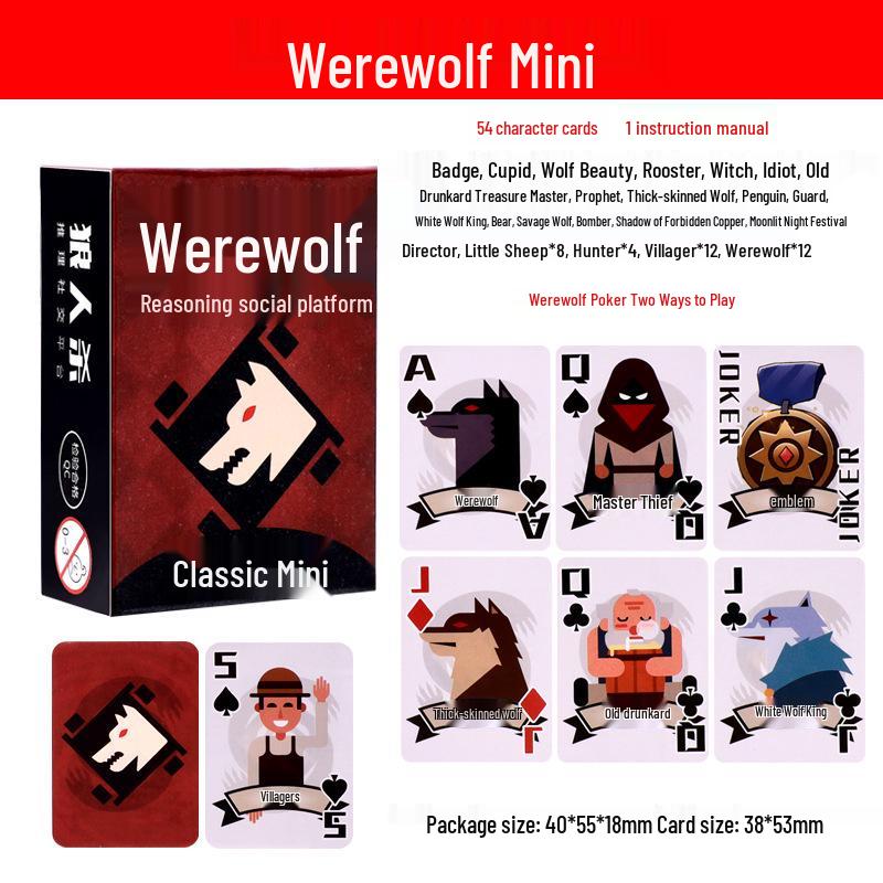 Gioco di carte del lupo mannaro: Set Completo Ufficiale 2024 per Gioco Casual in Festa