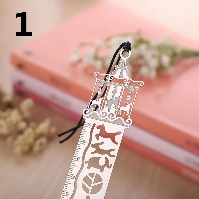 2Pcs Cartoon Pattern Metal Record Daily Templates for Quilting Ruler Multi-Function Bookmark Hollow Hand Account Tool