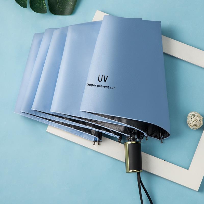 Umbrella Rain Parasol Sunny Windproof Parapluie UV Business Dual-purpose Vinyl Sunshade Umbrella