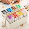 Practical Storage Box with Wooden Handle Multi Compartment Table Storage Box for Sorting Stationery Notebooks Folders