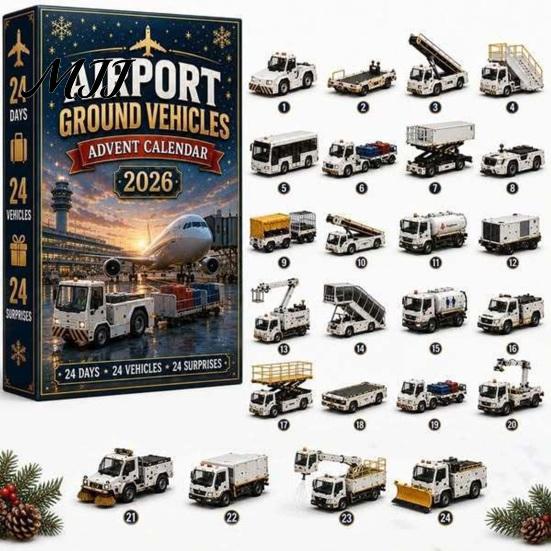 Holiday Countdown Toy 2026 Transportation Advent Calendar, 24-Day Acrylic Ornament Set with Vehicle Fun Christmas Activity Figures, Tree
