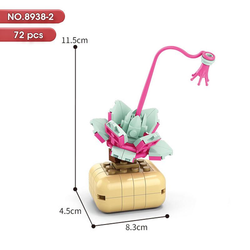 HOT MOC Flowers DIY Potted Plants Micro Landscapes Mini Art Construction Building Blocks Sets Model Dolls Brick Girls Toys Gifts